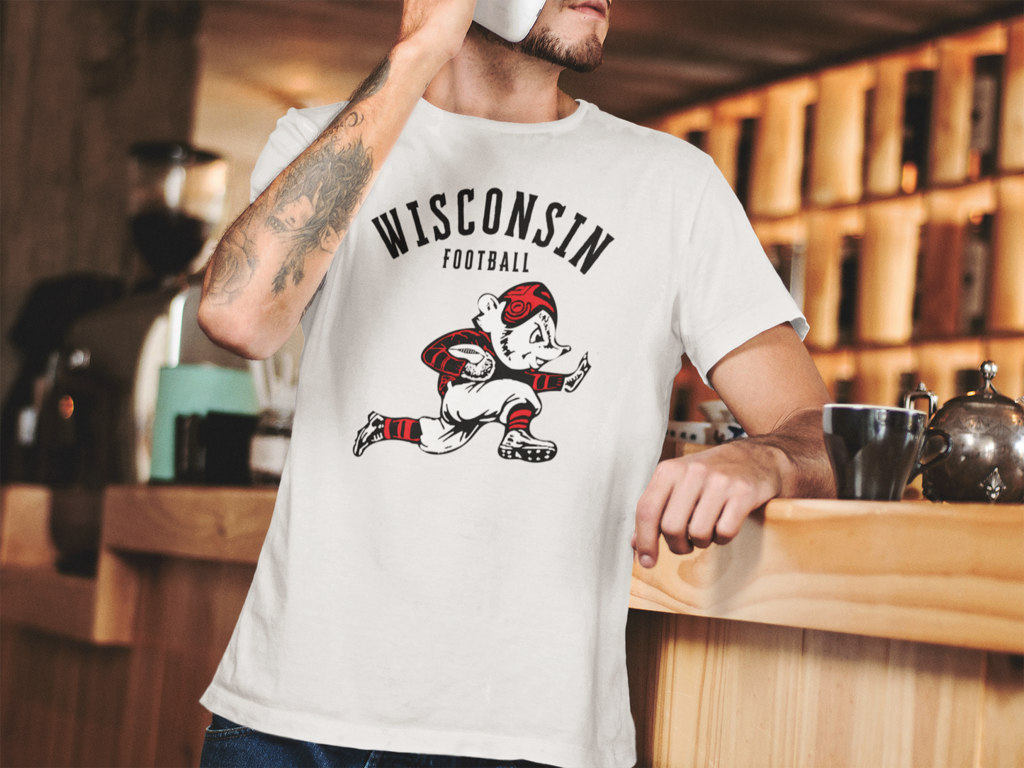 Vintage Wisconsin Football Tee | 1940 Bucky Badger