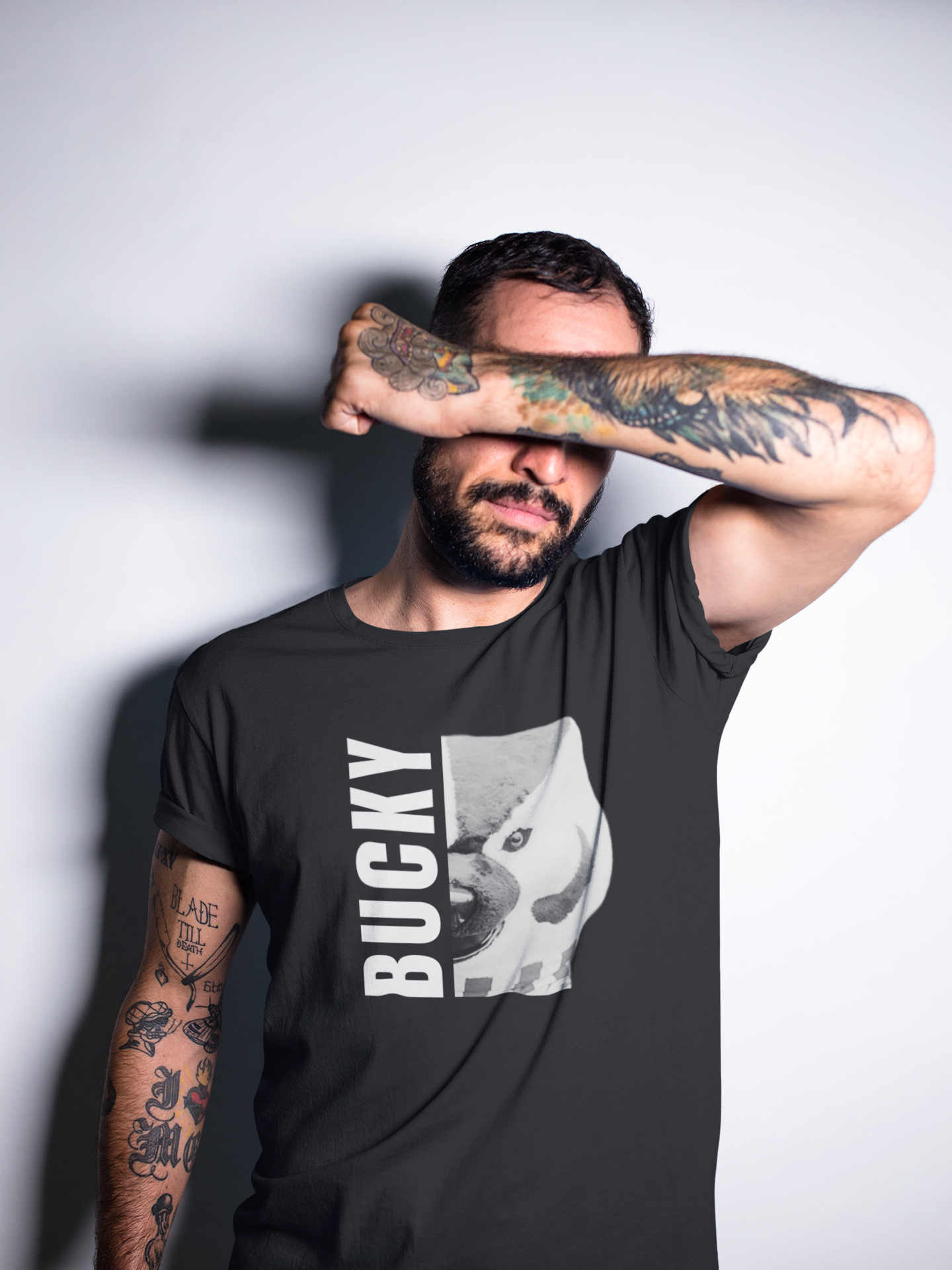 Bucky Badger Noir Reveal Tri-Blend Tee
