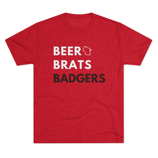 University of Wisconsin | Beer, Brats, Badgers Game Day T-shirt